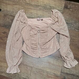 Elegant Sequin Blush Top